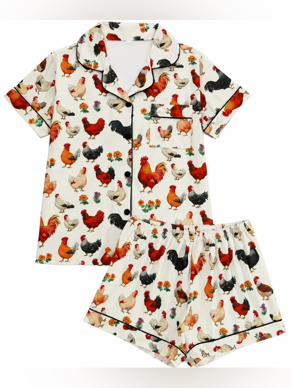 Chicken Pajama Short-Sleeve Set